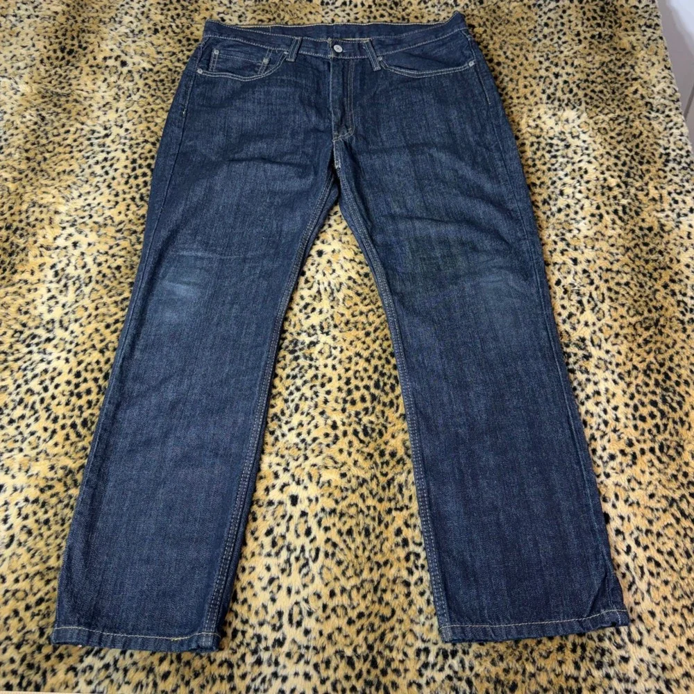 Levis 514 Straight Fit Jeans Mens 36x30 Dark Wash Blue Indigo Denim Pants Mexico